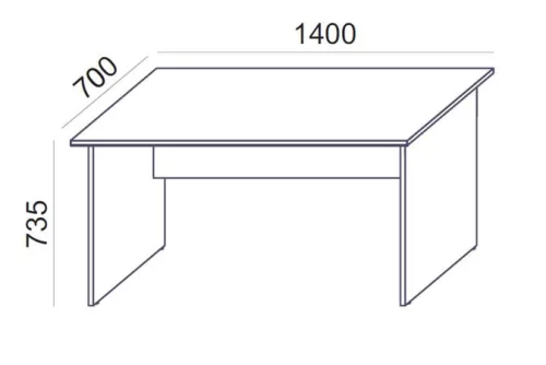 Íróasztal, laplábbal, 140x70 cm, MAYAH "Freedom SV-20", fehér
