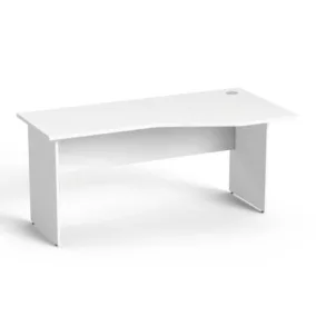   Íróasztal, íves, jobbos, laplábbal, 160x80 cm, MAYAH "Freedom SV-23", fehér