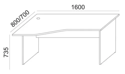 Íróasztal, íves, balos, laplábbal, 160x80 cm, MAYAH "Freedom SV-24", fehér