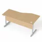   Íróasztal, íves, balos, szürke fémlábbal, 160x80 cm, MAYAH "Freedom SV-30", kőris