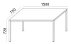Általános asztal fémlábbal, 75x150 cm, MAYAH "Freedom SV-39", fehér