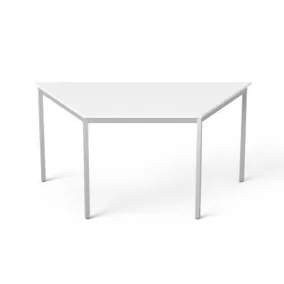   Általános asztal fémlábbal, trapéz alakú, 75x150/75 cm, MAYAH "Freedom SV-41", fehér