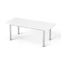   Tárgyalóasztal, szürke fémlábbal, 80x190 cm, MAYAH "Freedom SV-42" fehér
