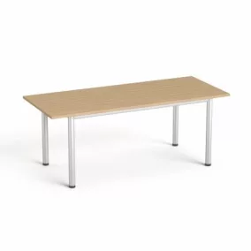   Tárgyalóasztal, szürke fémlábbal, 80x190 cm, MAYAH "Freedom SV-42" kőris