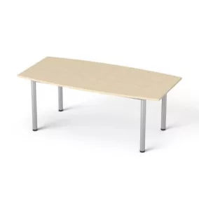   Tárgyalóasztal, íves, szürke fémlábbal, 80/95x190 cm, MAYAH "Freedom SV-43", juhar