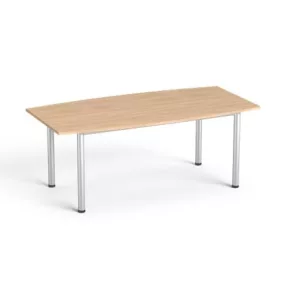   Tárgyalóasztal, íves, szürke fémlábbal, 80/95x190 cm, MAYAH "Freedom SV-43",  tölgy