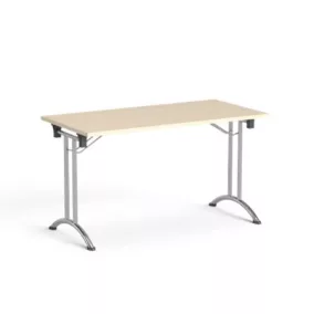   Összecsukható tárgyalóasztal, behajtható fémlábakkal, 130x65 cm, MAYAH "Freedom SV-93", juhar