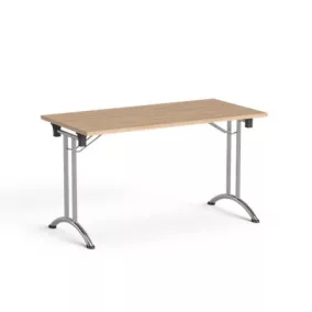   Összecsukható tárgyalóasztal, behajtható fémlábakkal, 130x65 cm, MAYAH "Freedom SV-93",  tölgy
