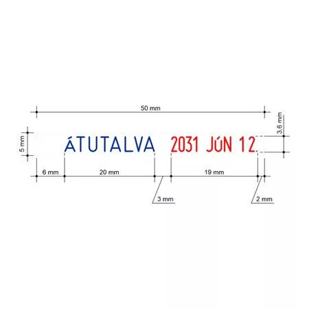 Dátum- és szövegbélyegző, 12 féle szöveggel, COLOP "S120/WD"
