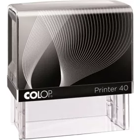   Bélyegző, COLOP "Printer IQ 40" fekete ház - fekete párnával