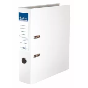   Iratrendező, 75 mm, A4, PP/karton, VICTORIA OFFICE, "Basic", fehér