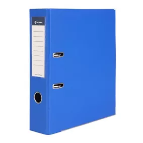   Iratrendező, 75 mm, A4, PP/karton, élvédő sínnel, VICTORIA OFFICE, "Basic", királykék