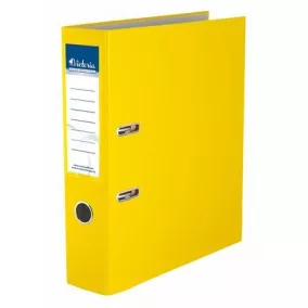   Iratrendező, 75 mm, A4, PP/karton, VICTORIA OFFICE, "Basic", sárga