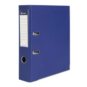   Iratrendező, 75 mm, A4, PP/karton, élvédő sínnel, VICTORIA OFFICE, "Basic", tengerészkék