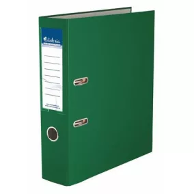   Iratrendező, 75 mm, A4, PP/karton, VICTORIA OFFICE, "Basic", zöld