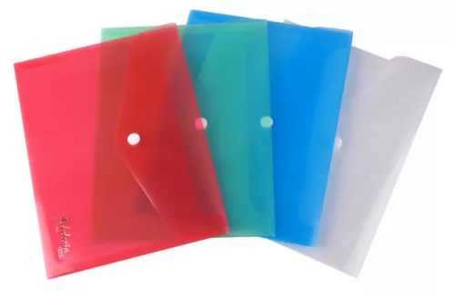 Irattartó tasak, A5, PP, patentos, VICTORIA OFFICE, áttetsző