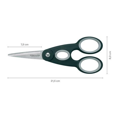 Olló, konyhai, 22 cm FISKARS "Functional ReNew", fekete