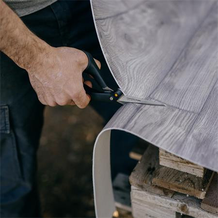 Olló, barkács, 21 cm, FISKARS "Amplify", fekete