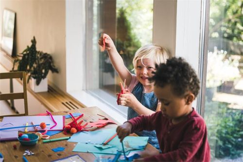 Olló, gyakorló, óvodai, FISKARS, piros