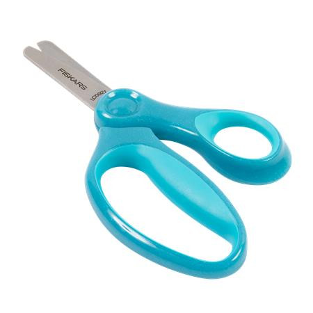 Olló, iskolai, 13 cm, FISKARS "Glitter Kids", kék