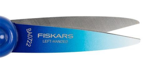 Olló, iskolai, 15 cm, balkezes, FISKARS, ombré kék
