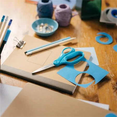 Olló, iskolai, 18 cm, FISKARS,  türkizkék