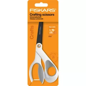   Olló, általános, tapadásmentes, 21 cm, FISKARS "Titanium", fehér