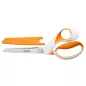   Olló, általános, 23 cm, FISKARS "RazorEdge Softgrip", narancssárga-fehér