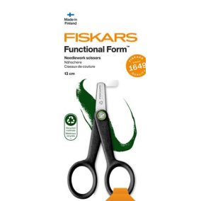  Hímzőolló, 13 cm, FISKARS "Functional Form Renew", fekete