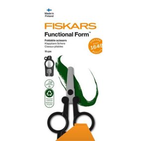   Olló, összecsukható, 11 cm, FISKARS "Functional Form Renew", fekete