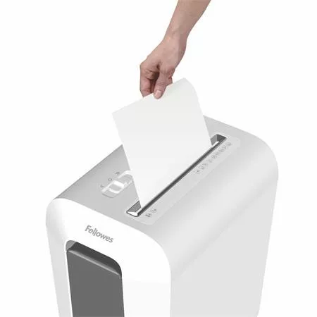 Iratmegsemmisítő, konfetti, 9 lap, FELLOWES "Powershred® LX65" fehér