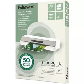   Meleglamináló fólia, 80 mikron, A5, fényes, 100 db, FELLOWES "Light"