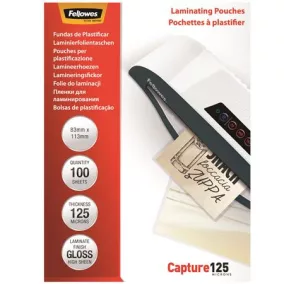   Meleglamináló fólia, 125 mikron, 83x113 mm, fényes, 100 db, FELLOWES