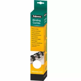   Spirál, műanyag, 14 mm, 81-100 lap, FELLOWES, 25 db, fehér