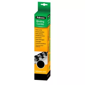   Spirál, műanyag, 16 mm, 101-120 lap, FELLOWES, 25 db, fekete