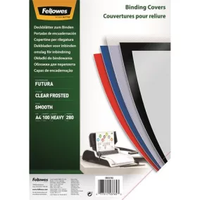   Előlap, A4, 280 mikron, polipropilén, matt, FELLOWES "Futura", tejfehér