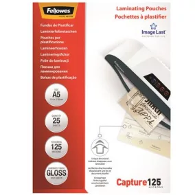   Meleglamináló fólia, 125 mikron, A5, fényes, 25 db, FELLOWES