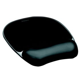   Egéralátét csuklótámasszal, géltöltésű, FELLOWES "Crystal™ Gel", fekete