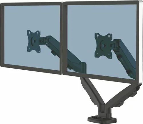 Monitortartó kar két monitorhoz, FELLOWES "Eppa™  "Dual", fekete