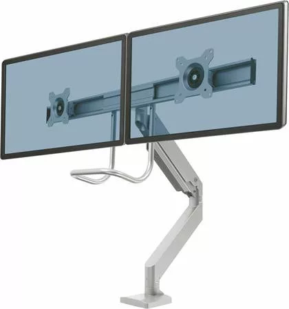 Monitortartó kar, két monitorhoz, FELLOWES "Eppa™ Crossbar", ezüst