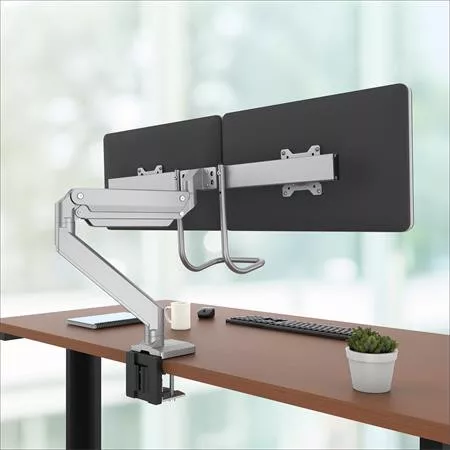 Monitortartó kar, két monitorhoz, FELLOWES "Eppa™ Crossbar", ezüst