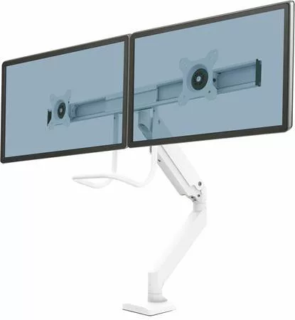 Monitortartó kar, két monitorhoz, FELLOWES "Eppa™ Crossbar", fehér