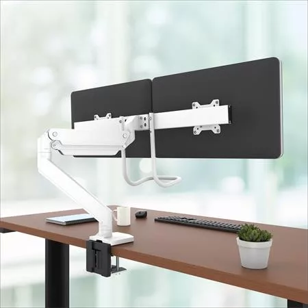 Monitortartó kar, két monitorhoz, FELLOWES "Eppa™ Crossbar", fehér