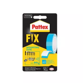   Ragasztószalag, kétoldalas, 19 mm x 1,5 m, HENKEL "Pattex Fix 80 kg", kék