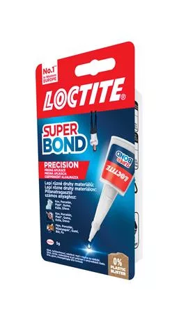 Pillanatragasztó, 5 g, HENKEL "Loctite Super Bond Precision"