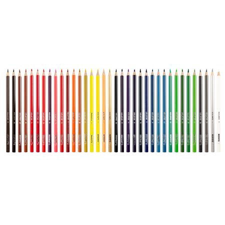 Színes ceruza készlet, háromszögletű, KORES "Triangular", 36 különböző szín