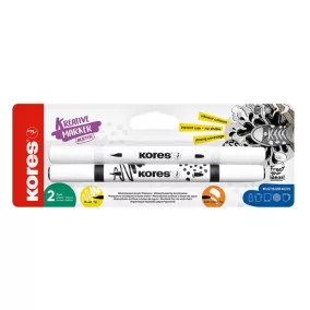   Dekormarker készlet, akril, 1-2 mm, kétvégű, KORES " K-Kreative", 2 különböző szín