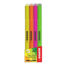   Szövegkiemelő készlet, 0,5-3,5 mm, KORES, 4 különböző szín