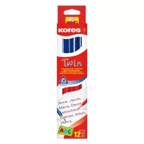   Postairón, háromszögletű, KORES "Twin", kék-piros