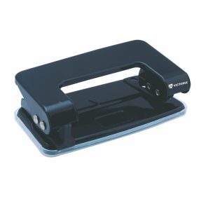   Lyukasztó, kétlyukú, 10 lap, fém, VICTORIA OFFICE, fekete